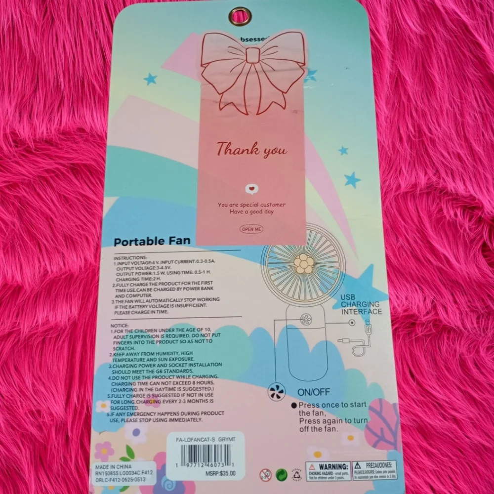 GEDOX Personal Handheld Cat Fan - Picture 2 of 3